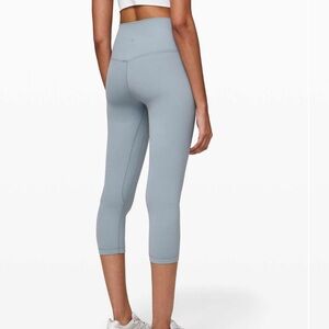 Lululemon Align Crop 21” Sz 4 Chambray Blue/Gray Nulu Gym Yoga Leggings *V22